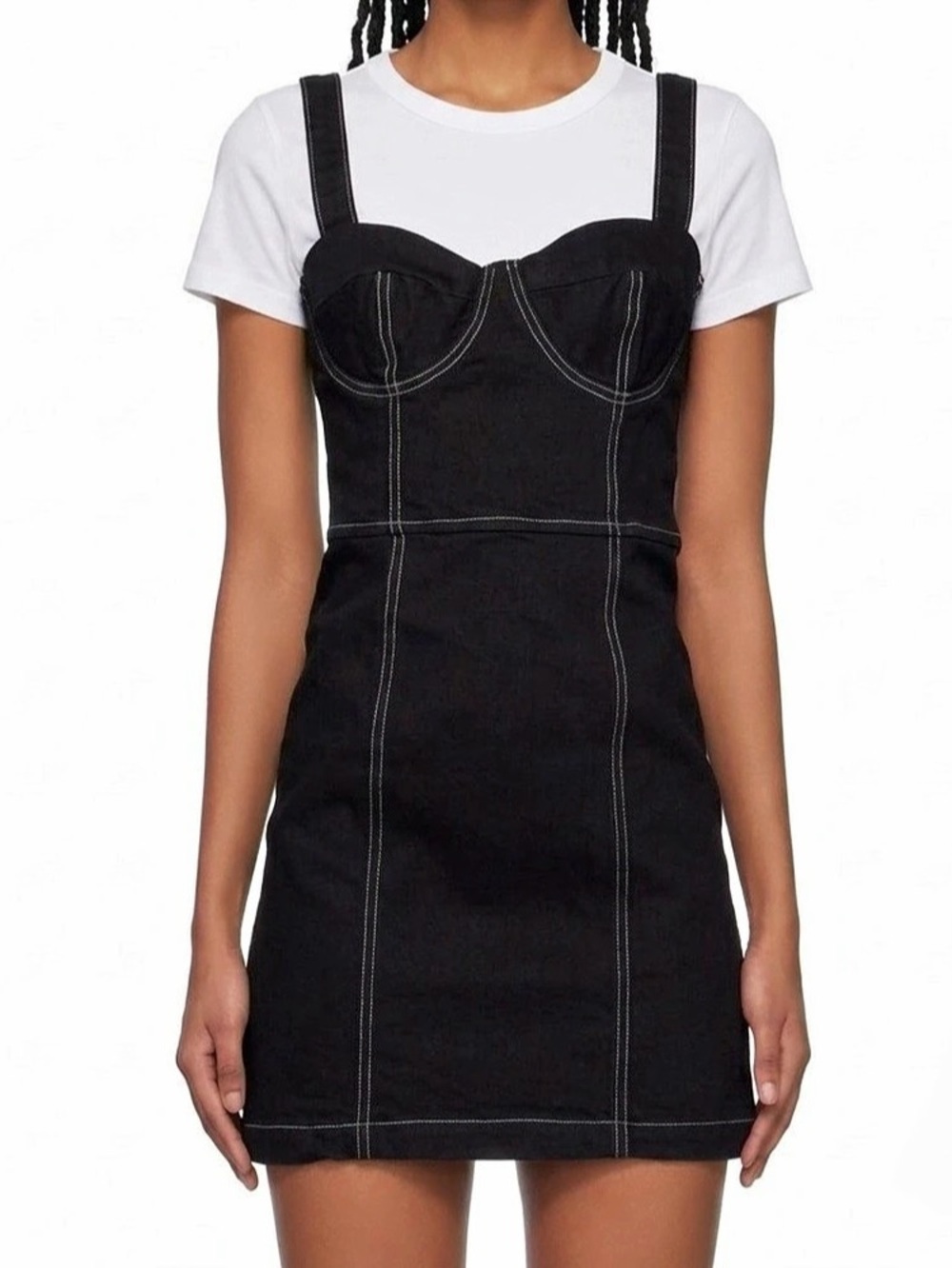 Reformation dress  Nikki Bustier Denim Mini Dress Black Mini Dress